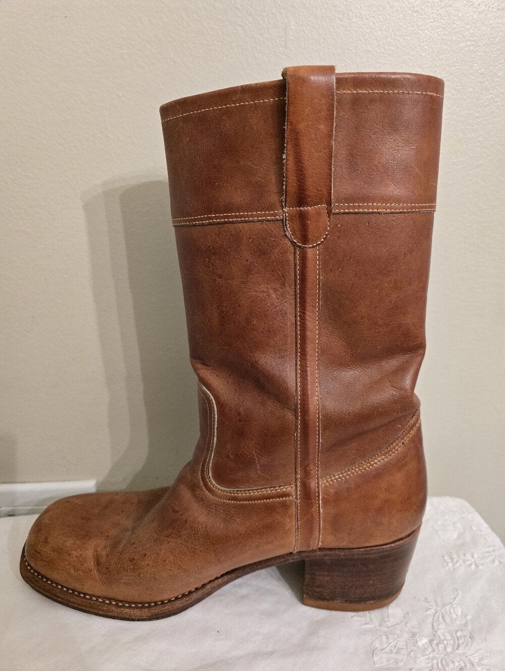 Vintage Brookline Brown Leather "Campus Boot" In Size 12D - Picture 4 of 6